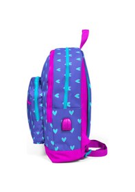Resim Coral High Kids Kalp Desenli Lavanta Pembe Usb Şarjlı Kulaklık Çıkışlı Sırt Çantası 