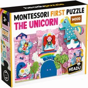 Resim Headu Montessori First Puzzle The Unicorn Wood (2-5 Yaş) 