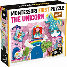 Resim Headu Montessori First Puzzle The Unicorn Wood (2-5 Yaş) 