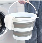 Resim Chuangyinshop 1 Adet Gri Katlanır Portatif Su Kovaları - Dayanıklı Plastik Kamp Yıkama Seyahat 