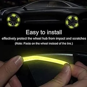 Resim KIMISS 20 Adet Yansıtıcı Tekerlek, çıkartma Araba Emniyet Jant Şerit Yapışkan Şeritler Gece Çıkartmalar Evrensel Güneş Koruma Su Geçirmez Uyarı 