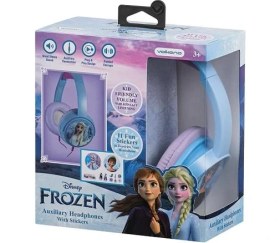 Resim Volkano Kablolu Kulaklık Disney Frozen Karlar Ülkesi Anna Elsa Çocuk Kulaklığı Lisanslı DY-6513-FR2 11 Adet Sticker Ile Birlikte 