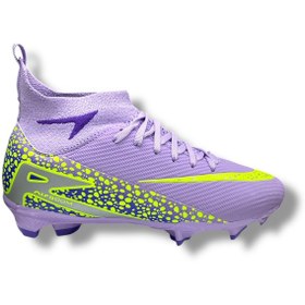 Resim 610 Süperfly Yeni Model Özel Taban Çoraplı Krampon Lila Sarı Desenli Lila - Sarı 