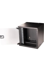 Resim Lande 6U 300x300 10” Duvar Tipi Rack Kabinet (Siyah) Cam Kapaklı 