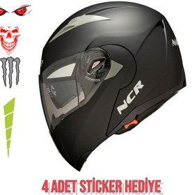 Resim NCR Çene Açılır Mat Kask (ECE BELGELİ) 