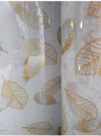 Resim 80 Cm X 200cm Yaprak Desenli Masa Örtüsü Bej 