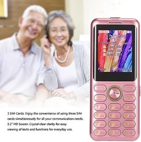 Resim W22 Kıdemli Cep Telefonu, 2G Telefon GSM Temel Telefon Kilidi Açılmış Büyük Düğme, 3sim 3 Beklemede Net Ses Çok Fonksiyonlu Kıdemli Cep Telefonu, 2500mAh Pil Ile (AB fişi) 