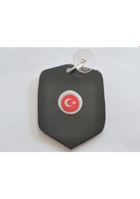 Resim Sarı Kırmızı Vantuzlu Cam Süsü 10x7,5cm Dekor Levha, Asma Süs 1 Adet 