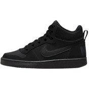 Resim Nike Court Borough Mid Leather Womens Sneaker Hakiki Deri Kadın Günlük Spor Ayakkabı Siyah Siyah 