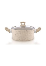 Resim Hascevher Germanitium 22x10,5 Cm Granit Tencere Cam Kapaklı Krem 
