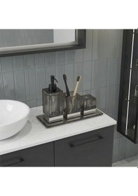 Resim Kobos Gri Cam Diş Fırçalık Kbw30001 