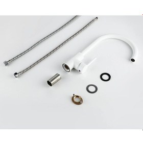 Resim Sardıcı Mutfak Eviye Bataryası Beyaz Musluk 