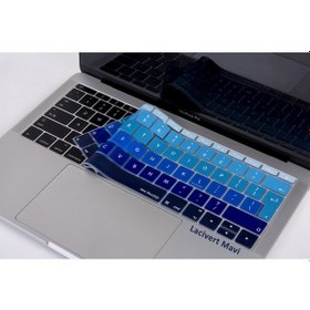 Resim Laptop Macbook Pro Klavye Koruyucu Ombre Uk-eu İngilizce 13inç A1708 - 12inç A1534 İle Uyumlu Lacivert Mavi 
