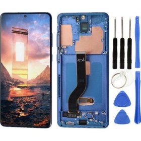 Resim Te Samsung Uyumlu S20 Plus G985 Uyumlu Çıtalı Lcd Ekran Mavi +tamir Seti 
