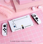 Resim Gaojunshop01 Nintendo Switch Oled İçin Beyaz Tpu Kılıf, Şeffaf Çıkarılabilir Baskılı Koruma 
