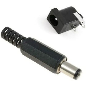 Resim 1 SET JAK FİŞ+DC ŞASE GÜC KAYNAGI SOKETİ 2,1MM ERKEK DIŞI SET 