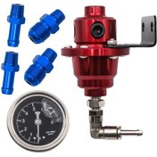 Resim Synodicmonth Ayarlanabilir Yakıt Regülatörü Yakıt Takviyesi Evrensel Basınç Regülatörü Basınç Göstergeli Araba Aksesuarları, Kırmızı 