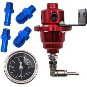 Resim Synodicmonth Ayarlanabilir Yakıt Regülatörü Yakıt Takviyesi Evrensel Basınç Regülatörü Basınç Göstergeli Araba Aksesuarları, Kırmızı 