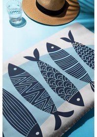 Resim Dijital Baskı Plaj Deniz Havlusu Balık Desenli Peştamal Hvl0120 Renkli 