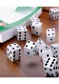 Resim Tavla Zarı 20 Adet Beyaz Zar Akrilik 8.5 Mm Masa Oyunu Kırmızı Siyah Noktalı Beyaz Oyun Zarlar 