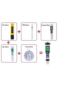 Resim Folveit 5in1 Dijital Ph/tds/ec/tuzluluk/sıcaklık Metre Işıklı Test Cihazı Iletkenlik Kalem Model 