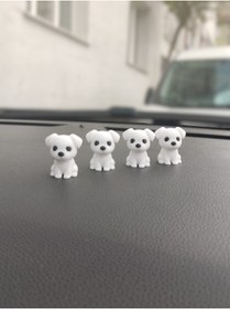 Resim Kırcı Store 4'lü Sevimli Köpek Seti Dikiz Aynası Süsü Araba Süsü Torpido Süsü Oto Aksesuar Hediyelik Eşya 