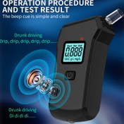 Resim LCD Ekranlı Profesyonel Yüksek Hassasiyetli Taşınabilir Alkol Test Cihazı - Siyah ABS, Şarj Edilemeyen AAA Pil ile Çalışır, Evde Alkol Testi için İdeal | Dayanıklı Plastik Kılıf, BAC Dedektörü - Pil Dahil Değildir 