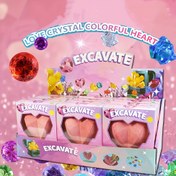 Resim Arkeolojik Kazı DIY El Yapımı Hazine Fosil Kalp Kör Kutu Akıllı Oyuncak Yaratıcı Oyuncak Festive Hediye Renk: Pembe; Malzeme: Alçı 