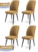 Resim Canisa Concept Canisa Platinum Serisi 1.sınıf Yemek Ve Mutfak Sandalyesi 4 Adet Cappucino Ayaklar Siyah 