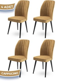 Resim Canisa Concept Canisa Platinum Serisi 1.sınıf Yemek Ve Mutfak Sandalyesi 4 Adet Cappucino Ayaklar Siyah 