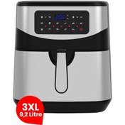 Resim Grandchef Geniş Hazneli 3XL 9.2 L Dokunmatik 10 Ön Ayarlı Inox Airfryer Sıcak Hava Fritözü Goldmaster