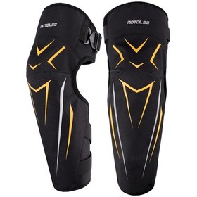 Resim Motolsg 2'si 1 Arada Dizlikler Motosiklet Bisiklet Sürme Sıcak Polar Yumuşak Koruyucu Dişli Siyah Sarı Siyah Sarı 