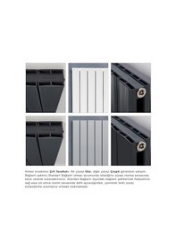 Resim 1800mm x 315mm Yüksek Isı Kapasiteli Dekoratif Amber Dikey Aluminyum Antrasit Radyatör 