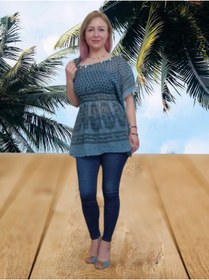 Resim boutique venüs Plaj Elbisesi Pareo - Mavi Siyah Standart 