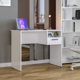 Resim adore mobilya White Genç Odası Çekmeceli Çalışma Masası - Beyaz 
