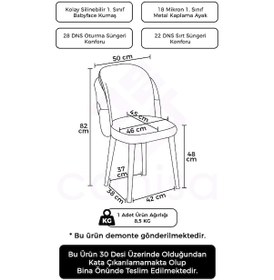 Resim Canisa Axle Serisi 1 Adet Antrasit Mutfak Sandalyesi Krom Kaplama Metal Ayak 1. Sınıf Babyface Kumaş Sandalye Antrasit Ayaklar Krom 