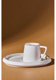 Resim Karaca Hazan 6 Kişilik İkramlıklı Kahve Fincan Takımı 80 ml 