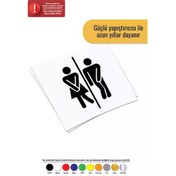 Resim Sıkışmış Bay Wc Sticker Oto Motor Laptop Duvar Folyo Sticker 10x15 Cm 