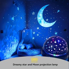 Resim 2025 Yükseltilmiş Otomatik Dönen Heykel Lambası, Yıldız ve Ay Oymalı Işık, USB Takma Fonksiyonu, RGB Çok Renkli Atmosfer, Yatak Odası, Parti Ortamı, Romantik Randevu Dekoru, Sevgililer Günü Doğum Günü Hediyesi, Ev & Bar Dekorasyonu için Çok Amaçlı Kullanım (Piller Dahil Değildir) 