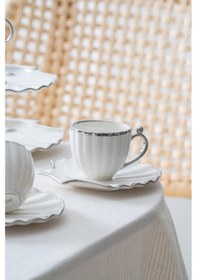 Resim Acar Shelly Silver 2 Kişilik Standlı Mini Pasta Ve Kahve Fincan Takımı Kaı-07649 Altın 