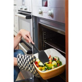 Resim MasterCar 6 Parça Silikon Yanmaz Yapışmaz Mutfak Pasta Silikon Fırçası Kaşık Bıçak Siyah Spatula Seti 