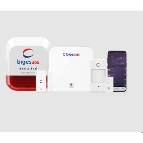 Resim Biges365 BGS365-BK-N-W IoT Smart Network Alarm Kit + BGS365-WOSR Siren Dahil Set 