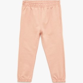 Resim Koton Pamuklu Beli Lastikli Basic Şardonlu Jogger Eşofman Altı Pembe 6wmg40030ak Gül 