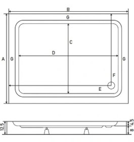 Resim Shower Dikdörtgen Monoblok Duş Teknesi 80*110 