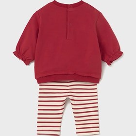 Resim Mayoral Kız Bebek Sweatshirt Tayt Dörtlü Set Kırmızı - 4-6 Ay 