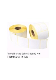 Resim Termal Barkod Etiketi 50x40 Mm 1000 Sarım 1 Rulo Diğer 