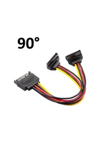 Resim 90 Derece Sata Power Çoğaltıcı 2 Li Y Splitter Sata Güç Kablo 