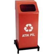 Resim Metal Standlı Atık Pil Kutusu Elektrostatik Toz Boyalı 