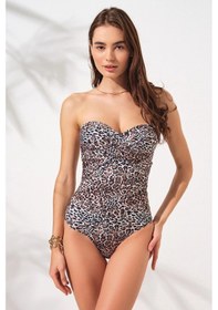 Resim Pierre Cardin Bandy Kaplı Straplez Mayo Leopar 231132-d Çok Renkli 