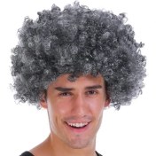 Resim TE Dükkan Buğz Gri Renk Kabarık Bonus Peruk Afro Takma Saç 